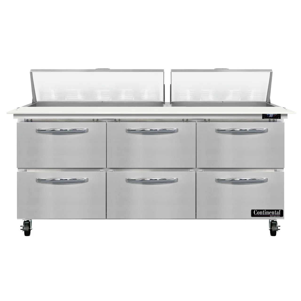 Continental Refrigerator SW72N18C-D 72" Sandwich / Salad Prep Table w/ 6 Drawers, 18 Pans