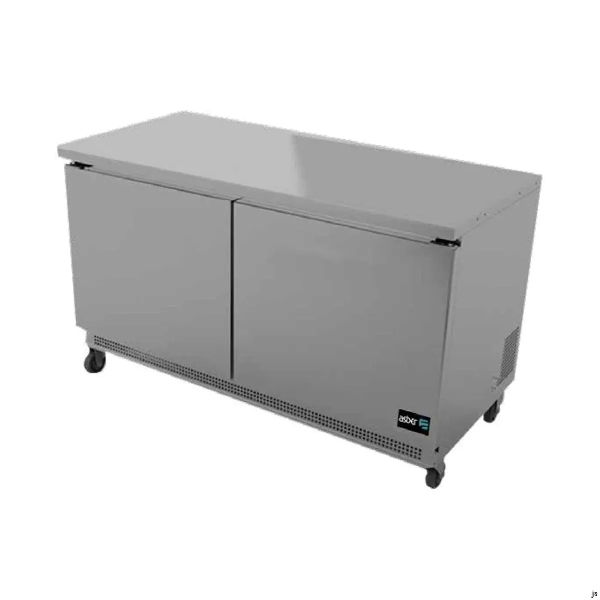 Asber AUTF-60-P 60" 2-Door Undercounter Freezer, Stainless Steel, 16 cu. ft.