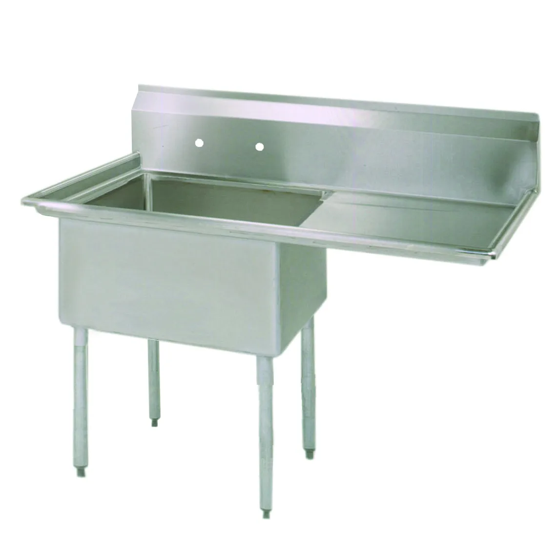BK Resources ES-1-18-12-18R 38" One Compartment Sink, 18"W x 18"L Bowl With Right-Hand Drainboards
