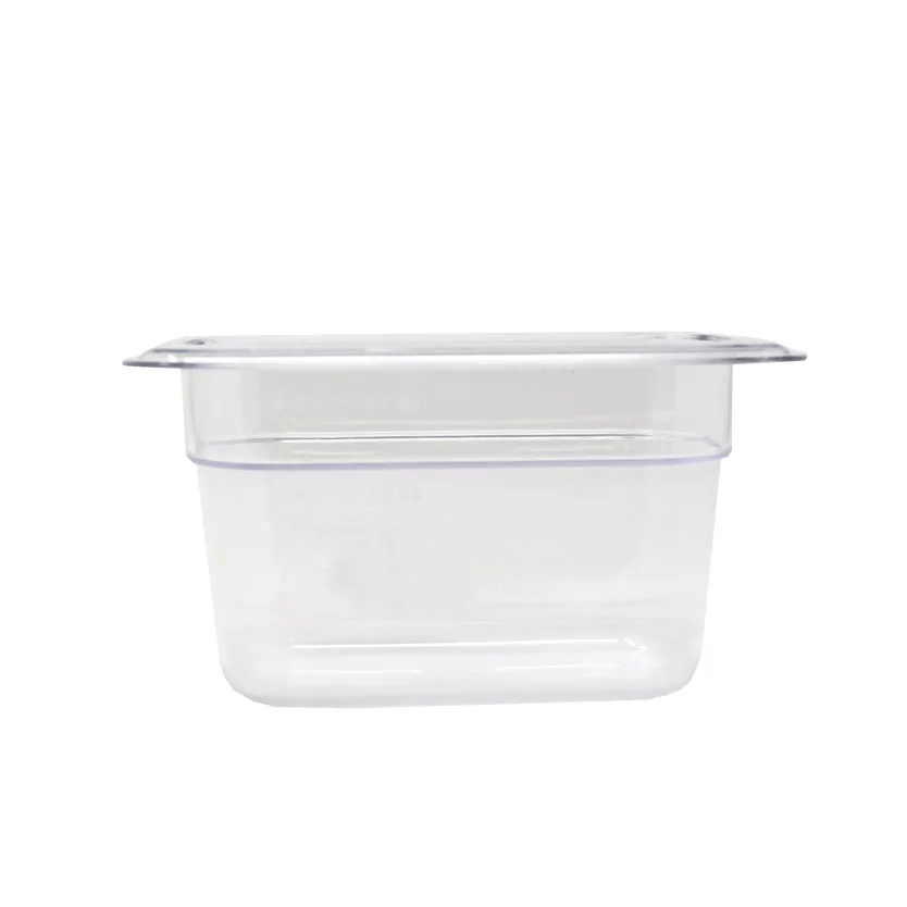 Omcan USA 80051 Food Pan – 1/9 Size, 6-15/16" x 4-1/4" x 3-15/16" Clear Polycarbonate, NSF