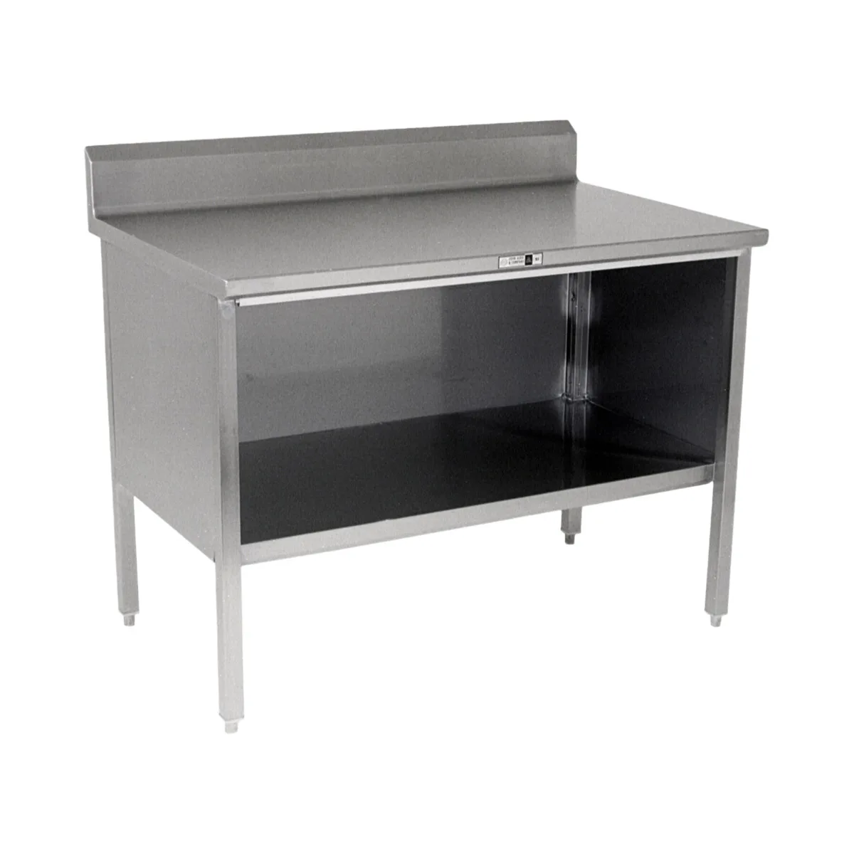 John Boos EBOS4R5-24108 Open Front Work Table with Mid-Shelf, Backsplash / 108"W X 24"D
