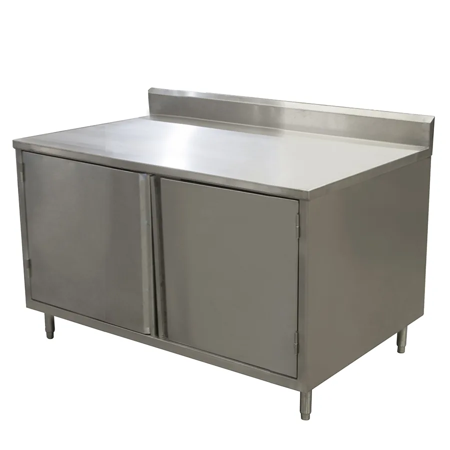 BK Resources CSTR5-3660H 60" Work Table, Cabinet Base with Hinged Doors