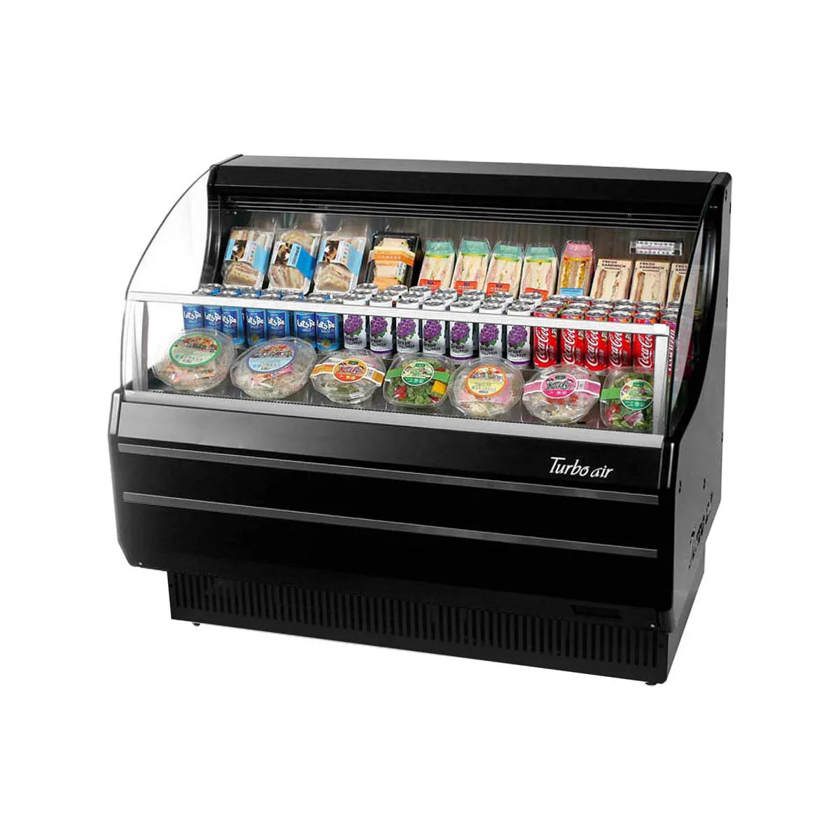 Turbo Air TOM-50SW-N 50" Horizontal Open Air Merchandiser in White, Self-Contained, 3 Shelves