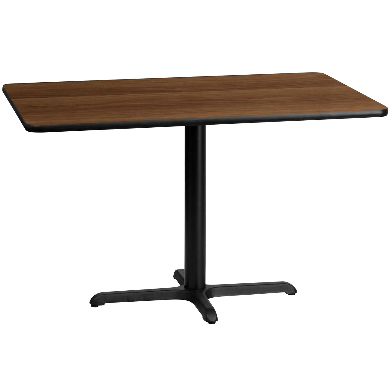 Flash Furniture XU-WALTB-3048-T2230-GG 48"W Rectangular Dining Table, Walnut Laminate, MDF Top, Black PVC Edge, 31"H