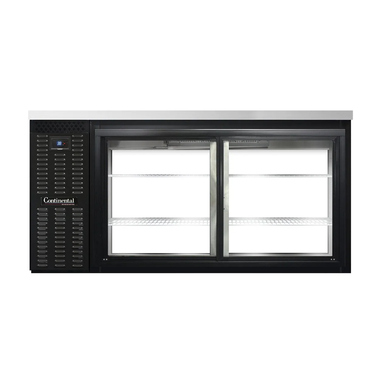 Continental Refrigerator BB69SNSGDPT Pass-Thru Back Bar Cooler w/ 18 Cu Ft, 4 Glass Doors