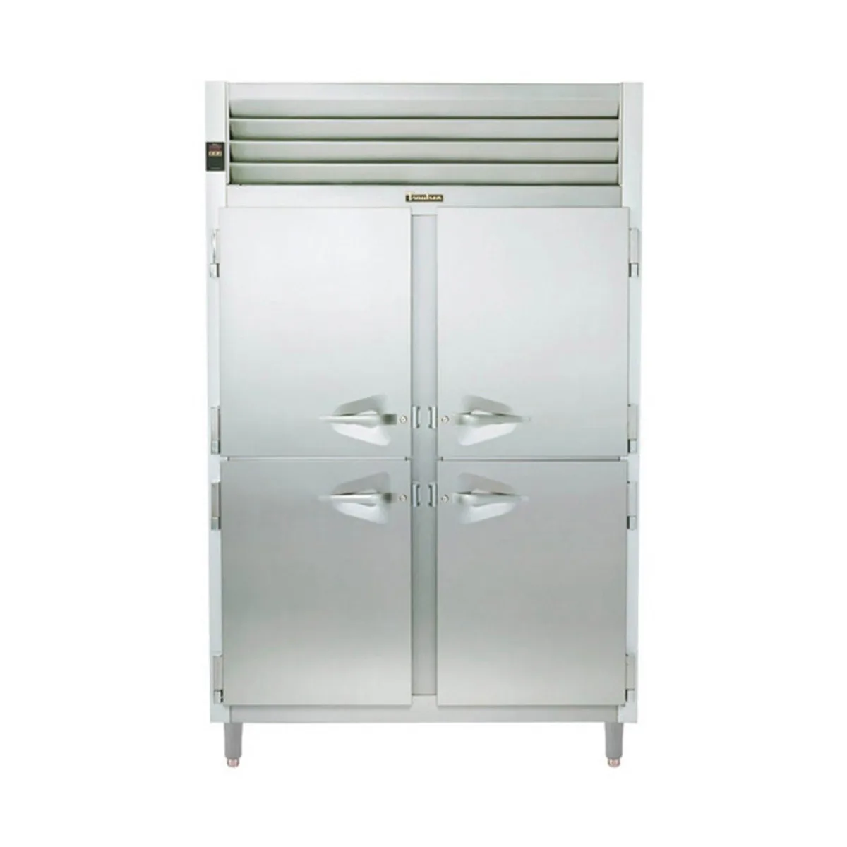 Traulsen RHT232W-HHS 58" 2-Section Reach-In Refrigerator w/ 4 Solid Half-Doors, Remote, 50.5 cu. ft.
