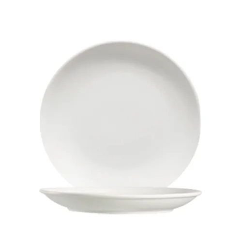 CACChina 101-16C Lincoln Plate, 10" Dia x 1-1/4" H Round Coupe Rim, Bone White Porcelain - Dozen