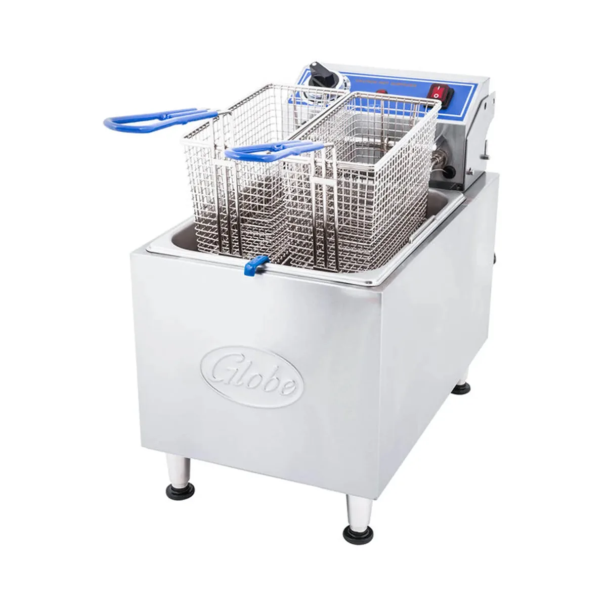 Globe PF16E Countertop Electric stainless steel Fryer,Manual Reset