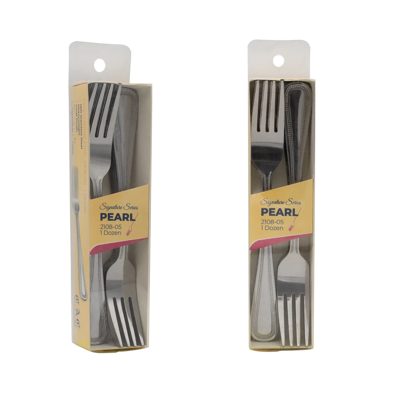 CAC China 2108-05 Pearl Dinner Fork, 7½" Length, 18/0 Stainless Steel - 1 Dozen