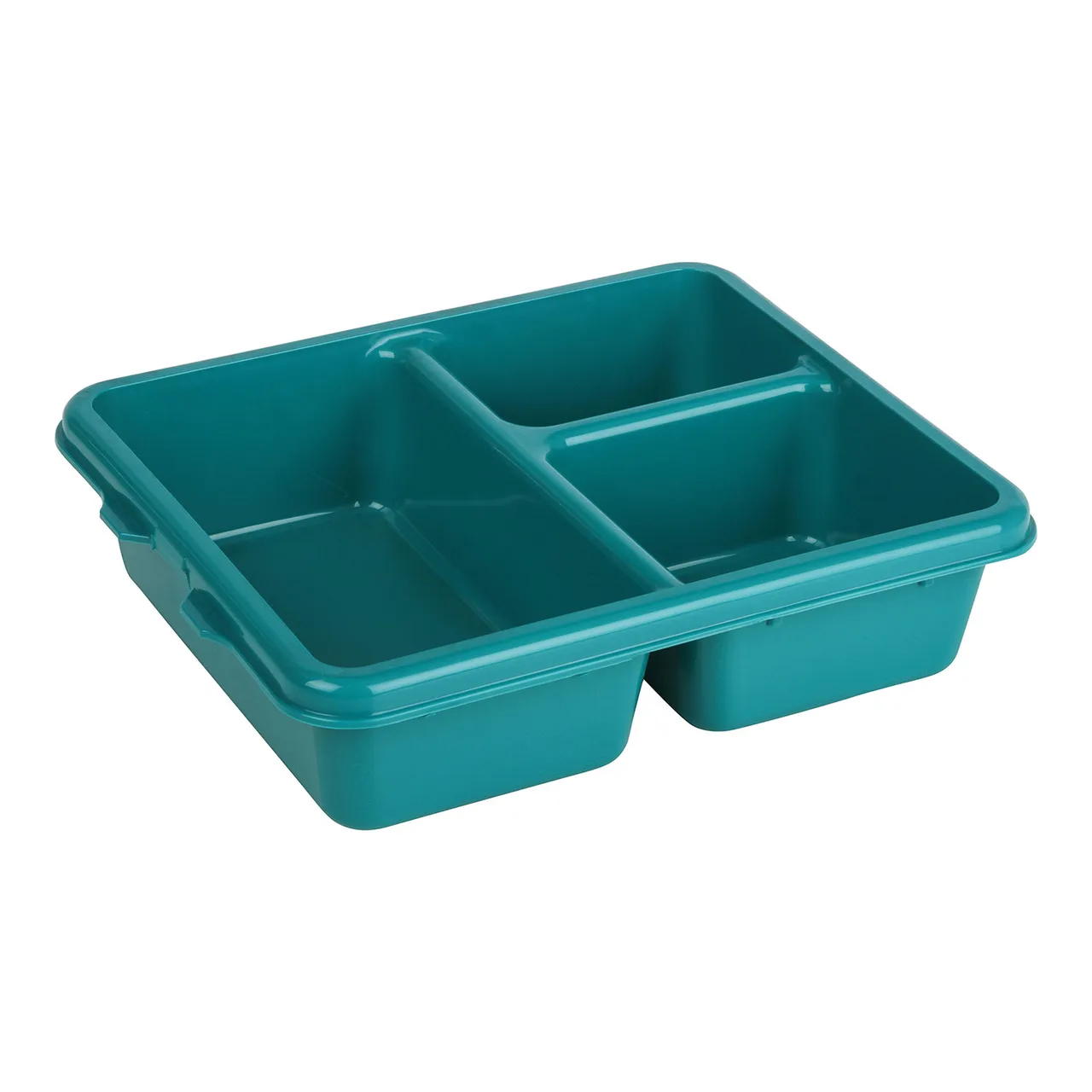 Cambro 9113CP414 - 3‑Compartment Tray, 8‑7/8"×10‑11/16"×2‑5/8" Teal Co‑Polymer, Dishwasher Safe