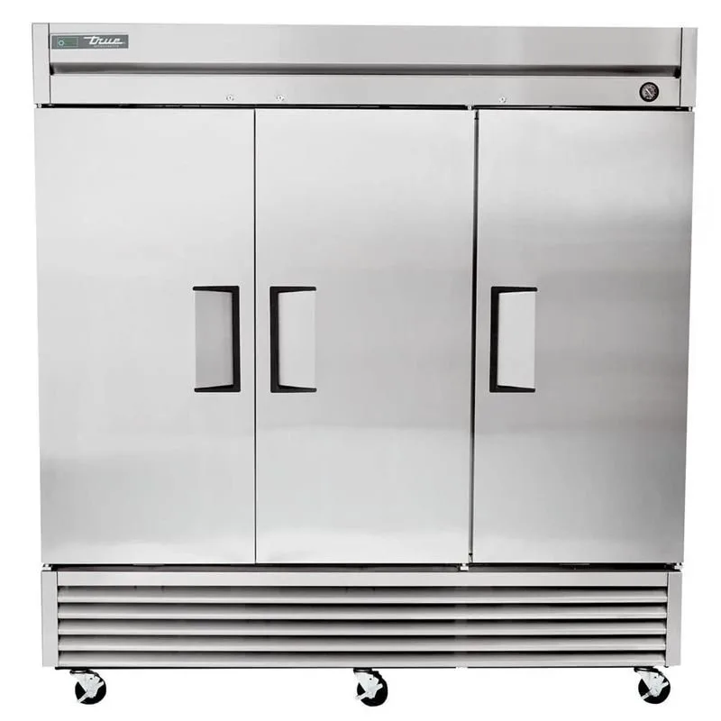 True TS-72F-HC 78" 3-Solid Door Reach-In Freezer, Bottom Mount, 72 cu. ft., Stainless Steel