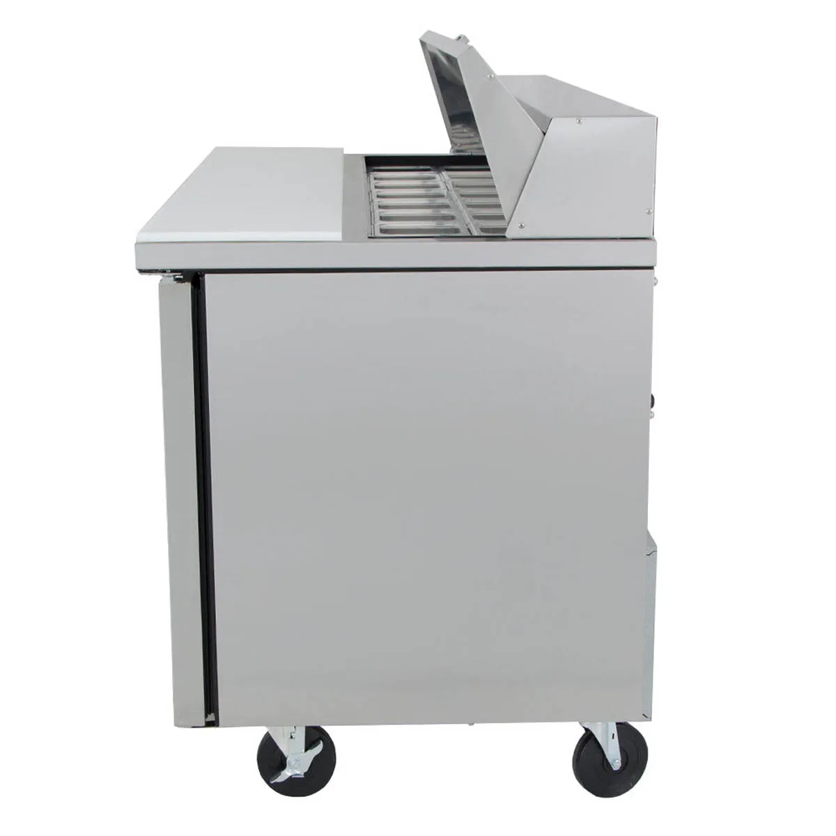True TSSU-60-16-HC 60" Two Section Sandwich / Salad Prep Table w/ 2 Doors, 16 Pans