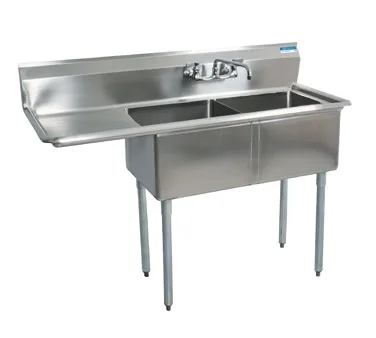 BK Resources BKS-2-1620-12-18L Sink, Two Compartment