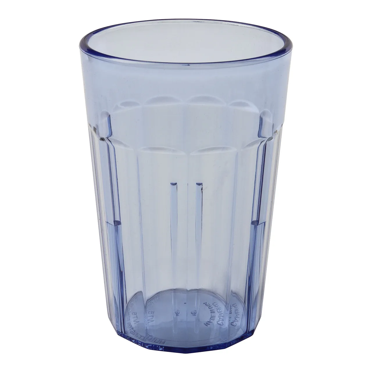 Cambro NT5401 Newport Tumbler - 6.4 oz Fluted SAN Plastic Blue 2.5" Top ImpactRes Lugs Sani‑Rim Lip
