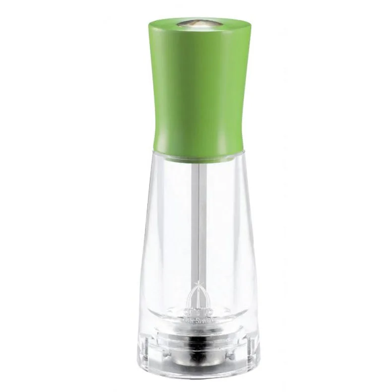Omcan USA 43671 - Tosca Pepper Mill, 6" Tall, Green, Beech Wood & Acrylic Base, Conic Mechanism