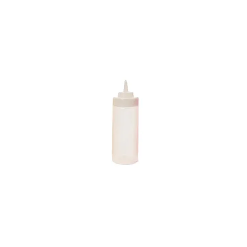 GET SB-16-CL Squeeze Bottle, 16 Oz., 2-3/4"W x 8"H, Wide Mouth, Polyethylene, Clear Lid - 1 Dozen