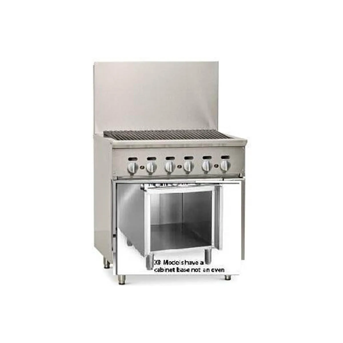 Imperial IR-36BR-XB 36" Gas Restaurant Range w/ 36" Radiant Charbroiler, (1) Cabinet Base, 90.000 BTU