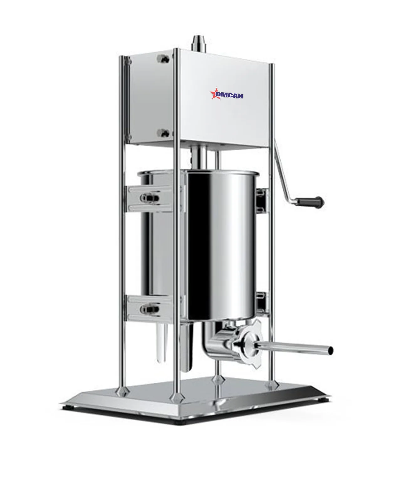 Omcan USA 47499 Manual Vertical Sausage Stuffer, 22 lb Capacity, Stainless Steel, Gear Drive, Removable Cylinder