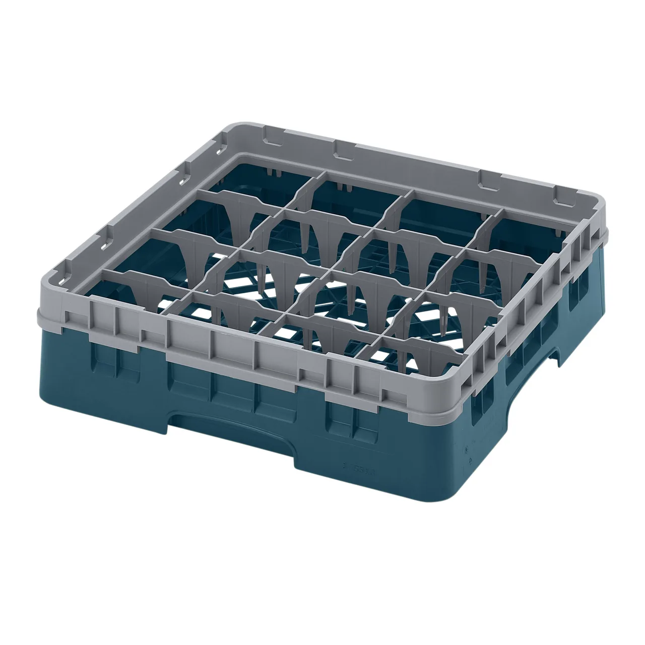 Cambro 16S318414 Camrack Glass Rack, Teal, Full Size, 19-3/4" x 19-3/4", 16 Compartments, 4-3/8" Max Dia