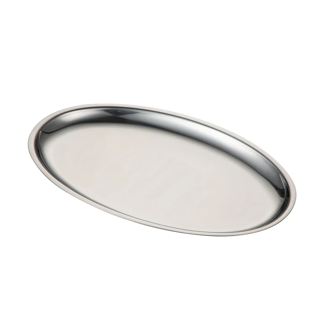 CAC China SBPL-12-OV Oval Stainless Steel Dinnerware Platter 7.88" L x 11.5" W x .5" H