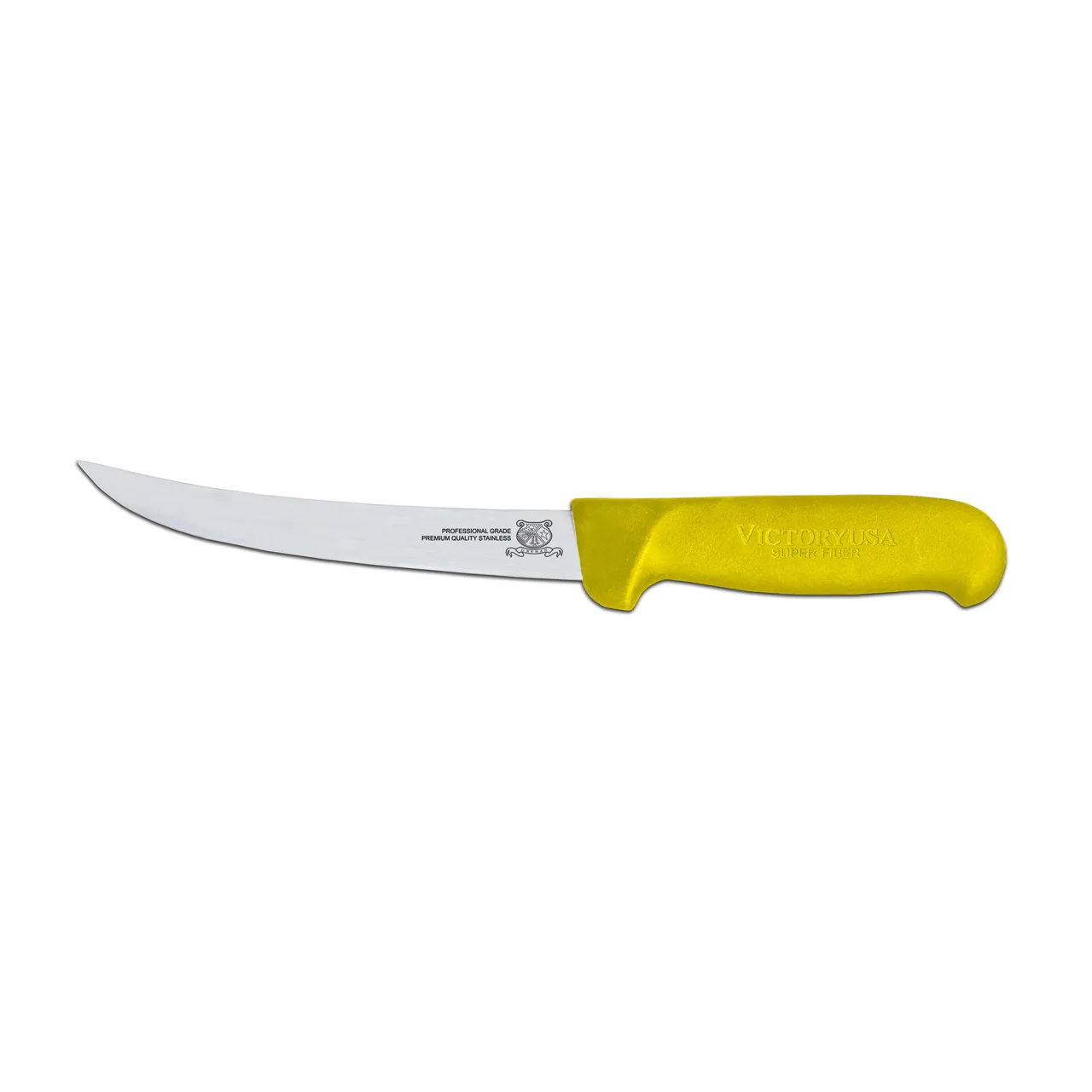 Omcan USA 23873 Boning Knife – 6" Curved Stainless Steel Blade, Stamped, Yellow Plastic Handle