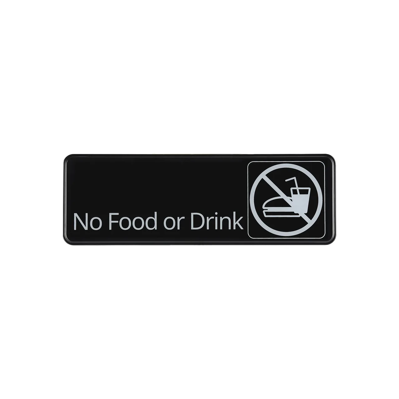 CAC China SCE3-NF14 No Food Or Drink Sign, 9" x 3", Black, Heavy-Duty Plastic