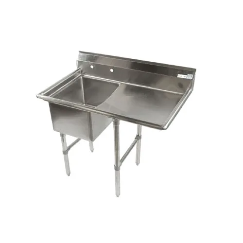 Klinger's Trading ECS1DR24 42" One Compartment Sink, 16"W x 20"L Bowl With Right-Hand Drainboards