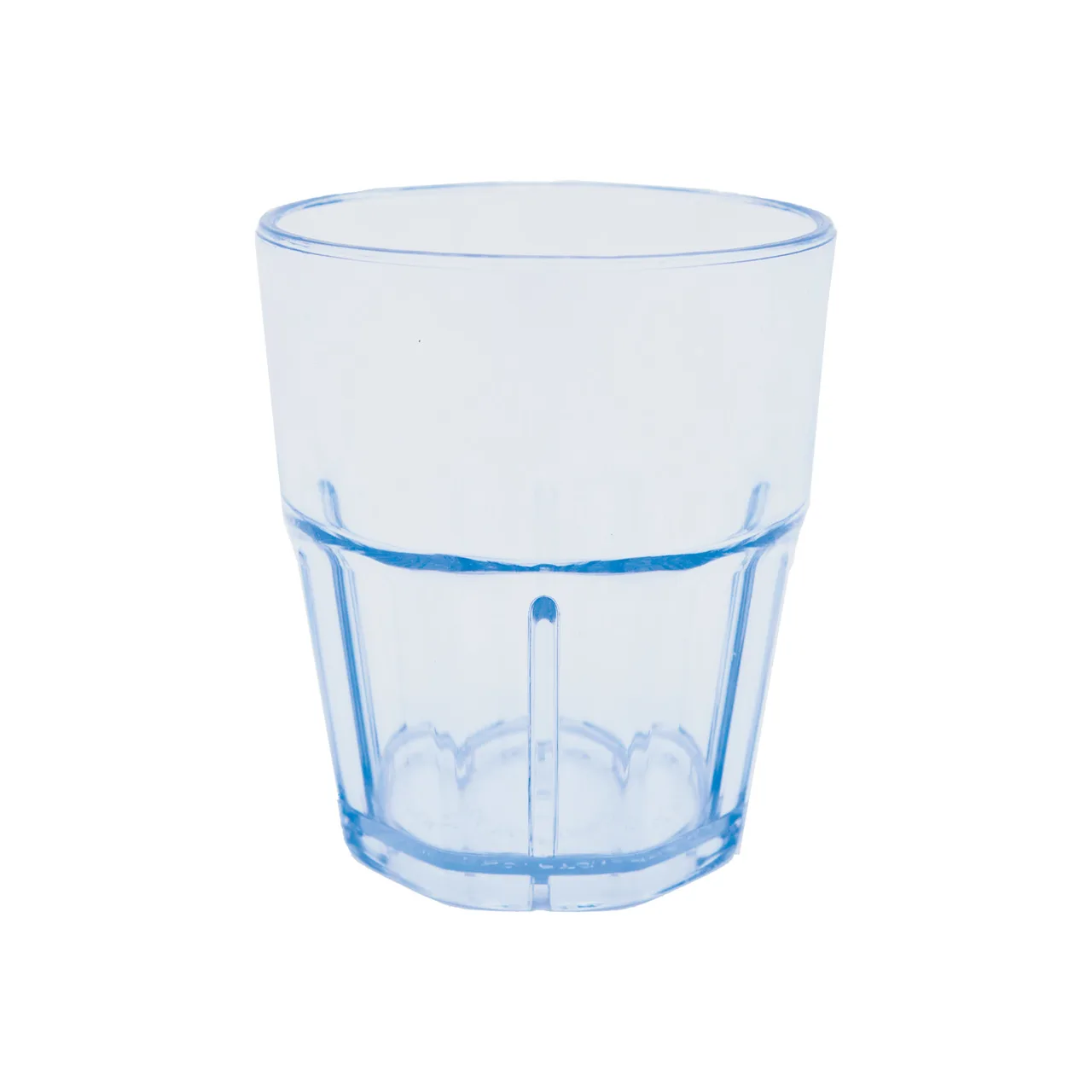 CAC China TMLH-9 Tropical 9 oz Plastic Tumbler, Fluted SAN, Blue Tint, Dishwasher Safe - 1 Dozen