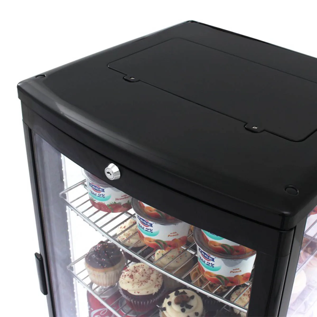 Turbo Air CRT-77-1R-N 16" Self Service Countertop Refrigerated Display Case with Hinged Glass Door, 3 Shelves - 3 cu. Ft.