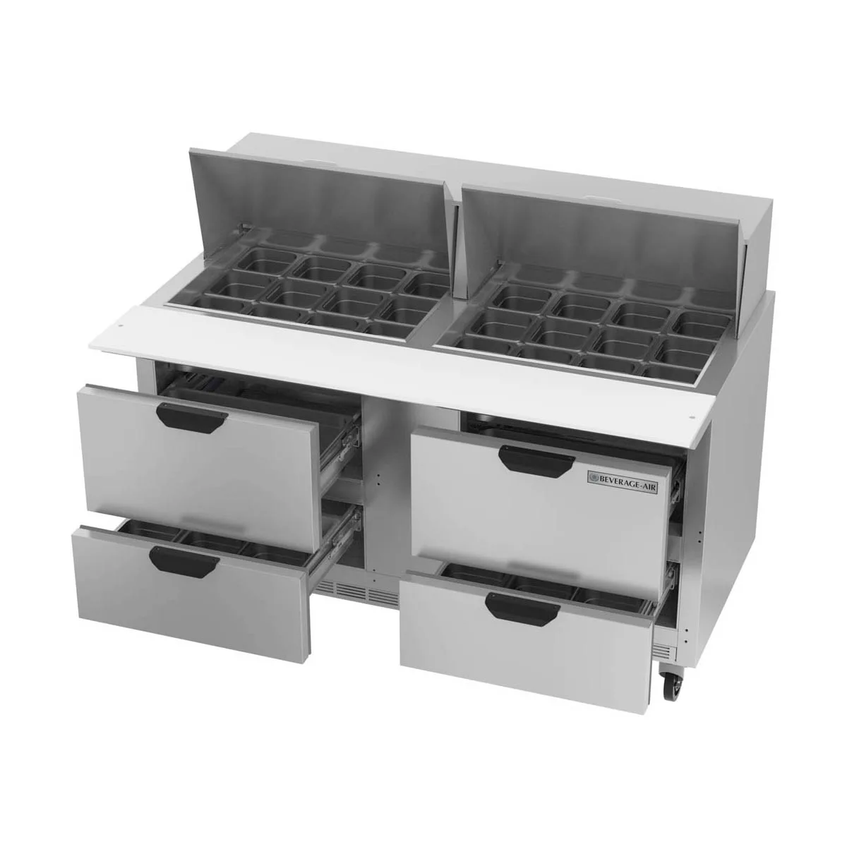 Beverage Air SPED60HC-24M-4 60" Mega Top Sandwich/Salad Prep Table w/ 4 Drawers, 24 Pans