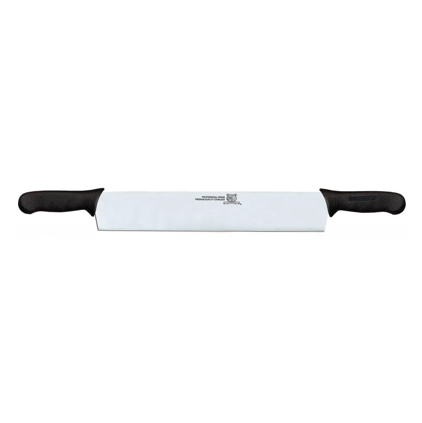 Omcan USA 17070 Cheese Knife – 15.5" Stainless Steel Blade, DR Black Plastic Handles, 14‑16" Length