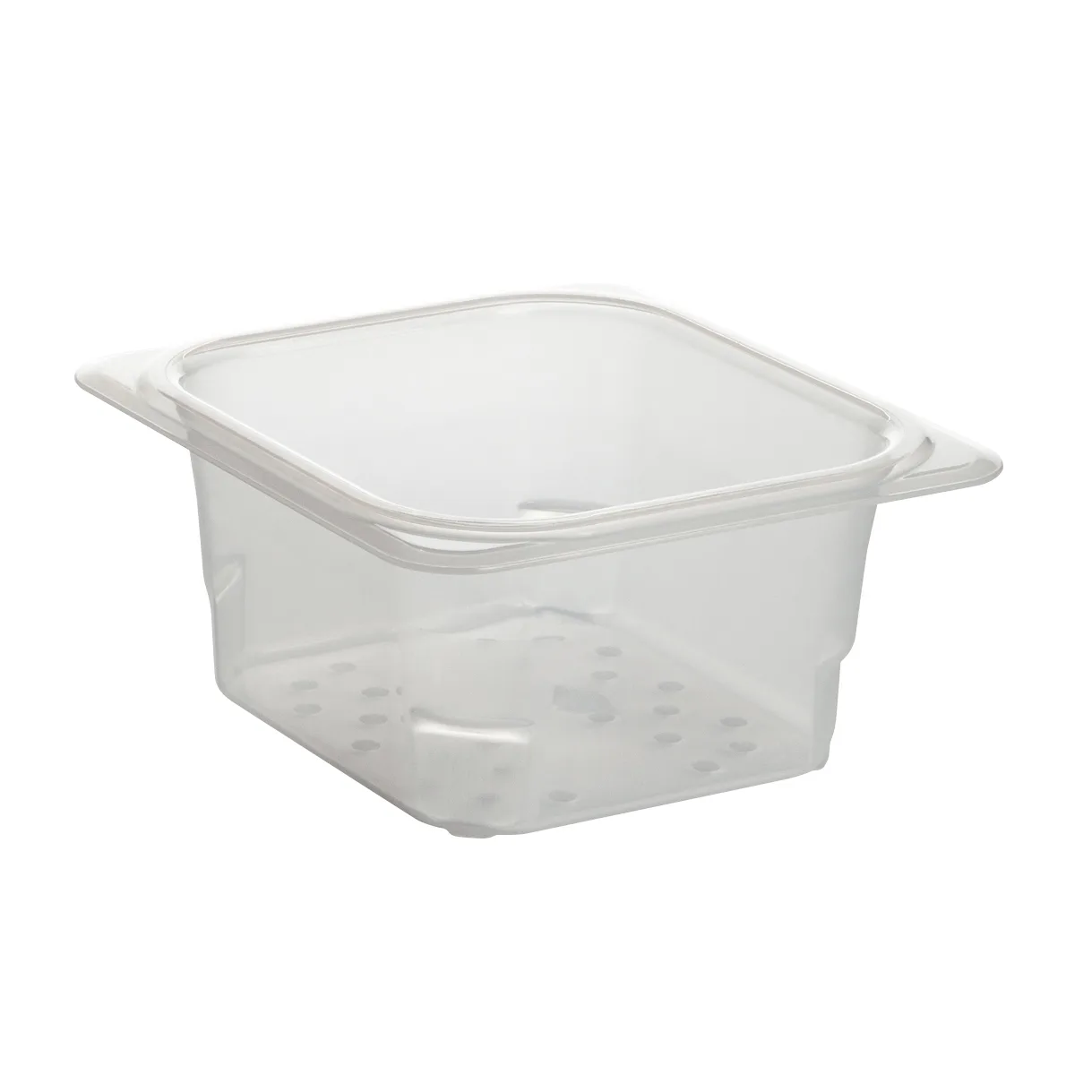 Cambro 63CLRPP190 Food Pan Colander 1/6 Clear, 6-3/8" x 6-15/16" x 3" Deep, NSF