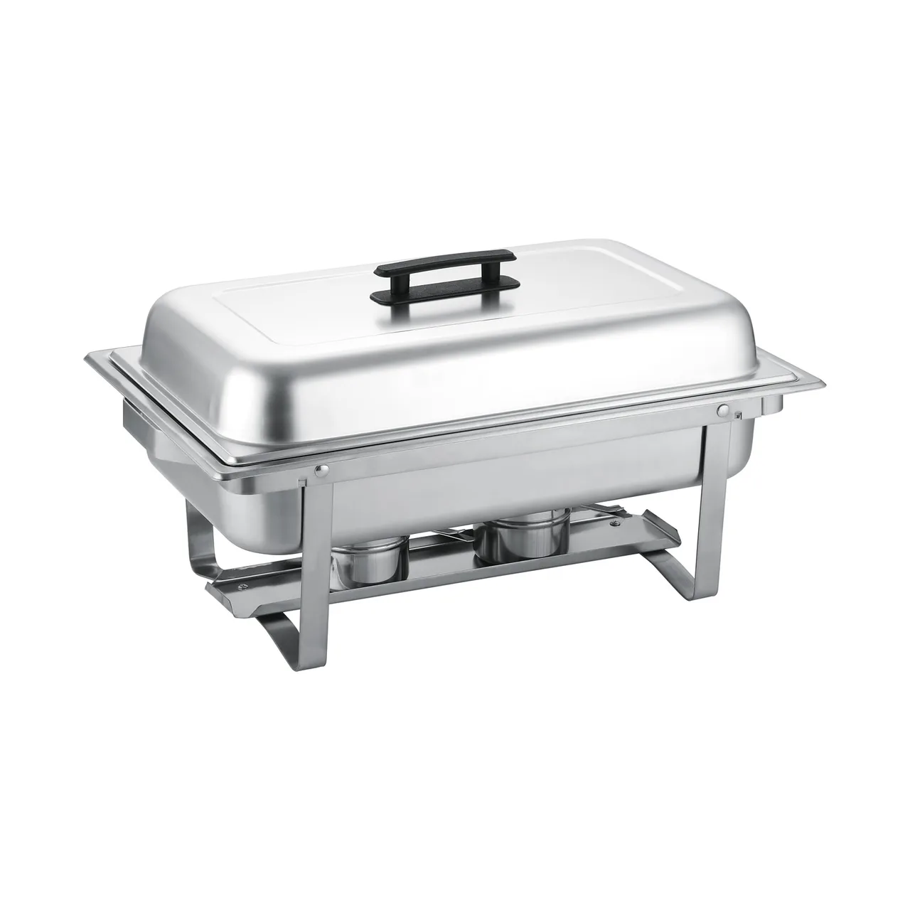 CAC China CAFR-101 Modish 8 Qt Rectangular Chafing Dish, Stainless Steel, Frame, Lid Hooks - Set
