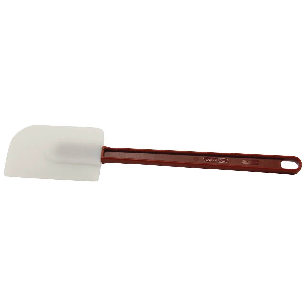 Omcan USA 40572 - Kitchen Spatula, 10" Length, White Silicone Head, Red Handle, Food‑Safe Durable