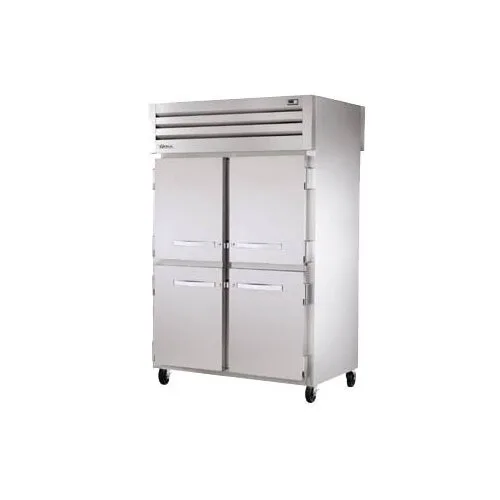 True STR2RPT-4HS-4HS-HC 2-Section Pass-Thru Refrigerator w/ Front 4 Solid & Rear 4 Solid Half Doors, Stainless Steel