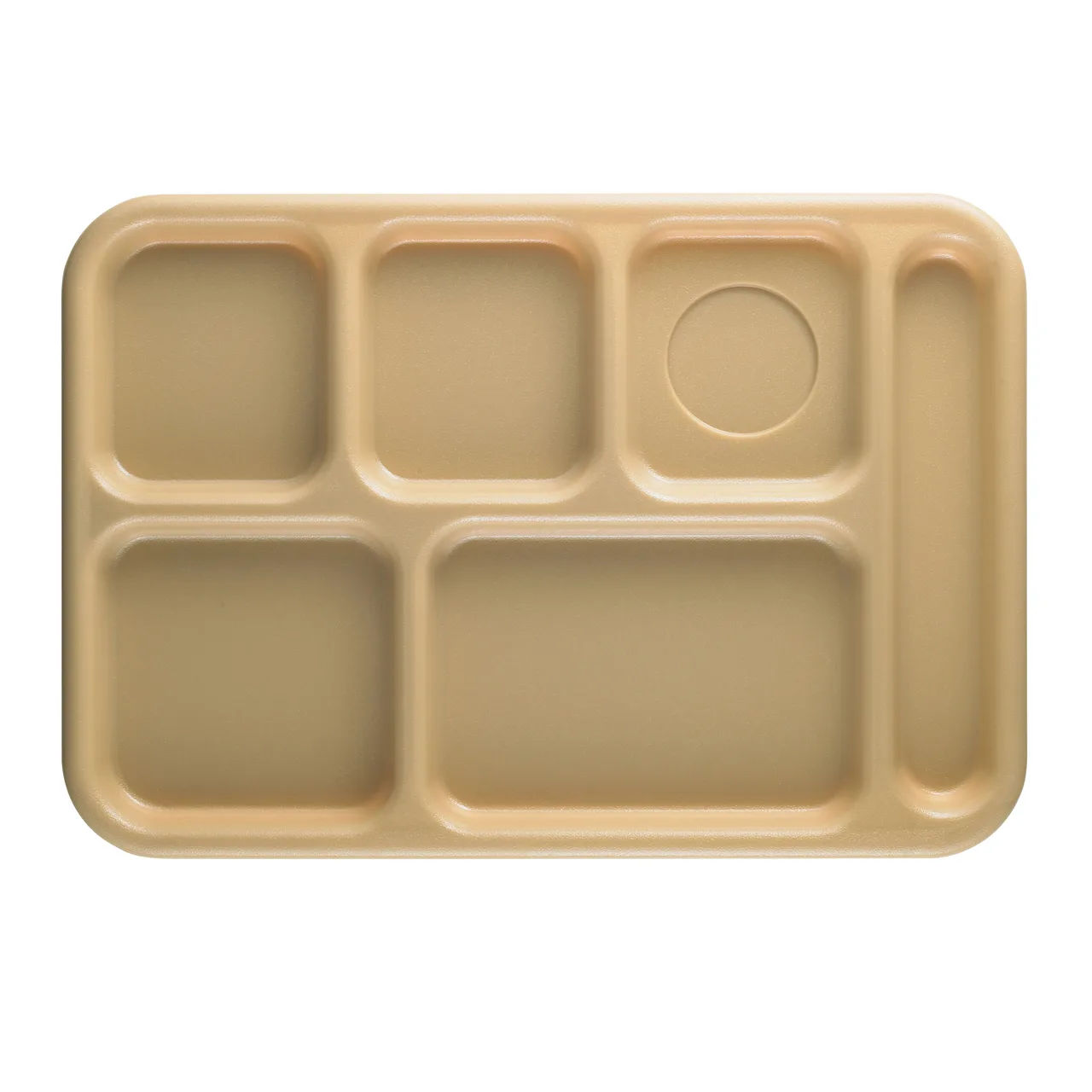 Cambro 10146CW133 6-Compartment Rectangular Tray, 10" x 14½" Beige Polycarbonate, Dishwasher Safe