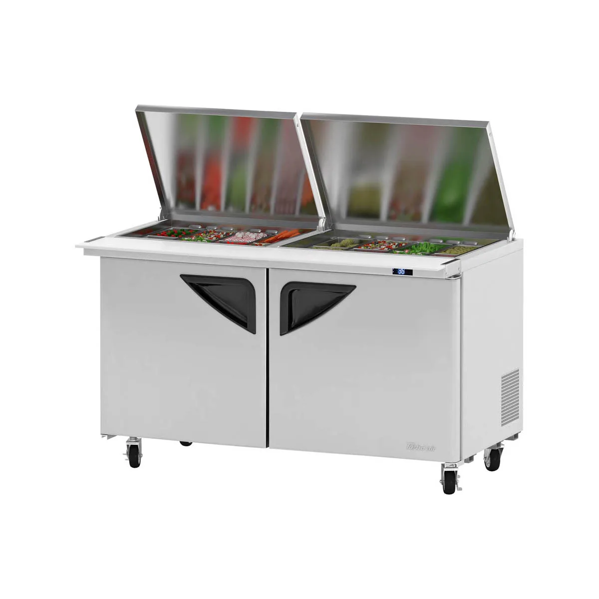 Turbo Air TST-60SD-24-N-FL 60" Mega Top Sandwich/Salad Prep Table w/ 2 Doors, 24 Pans