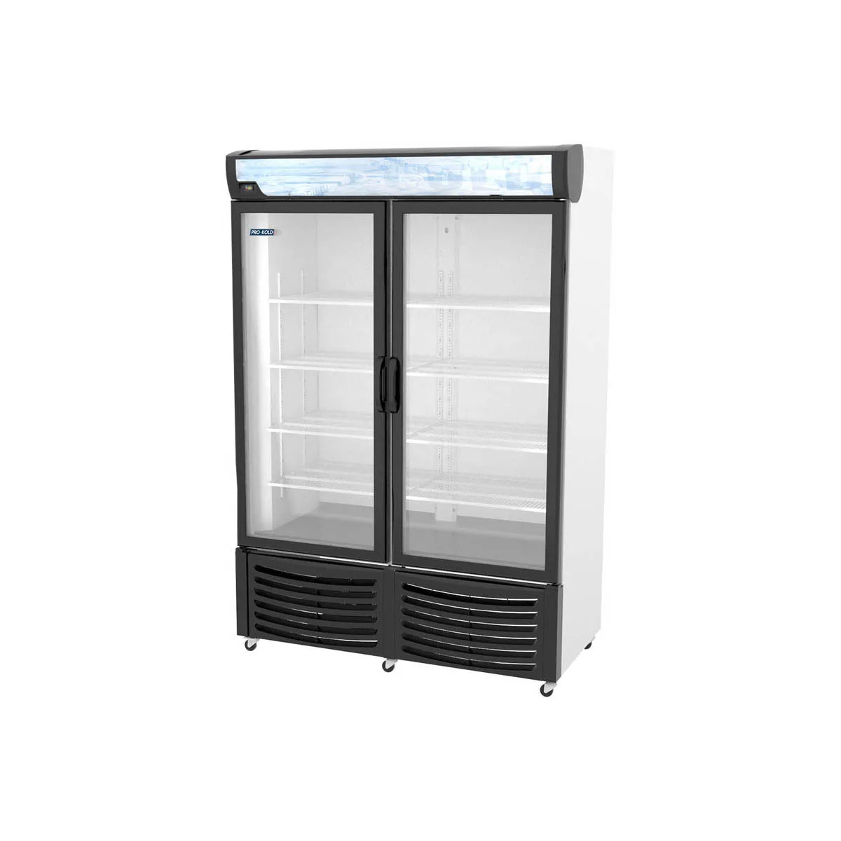 Pro-Kold  DURF 32W 40" 2 Glass Door Freezer Merchandiser in White, 32 cu. ft.
