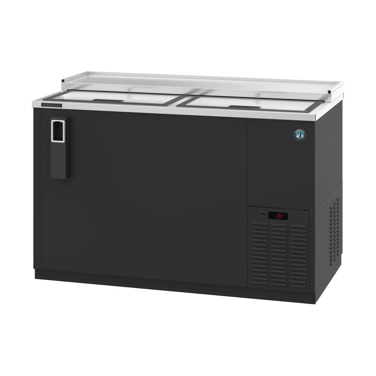Hoshizaki CC50 50" Two Section Black Horizontal Bottle Cooler, 14.4 cu. ft.