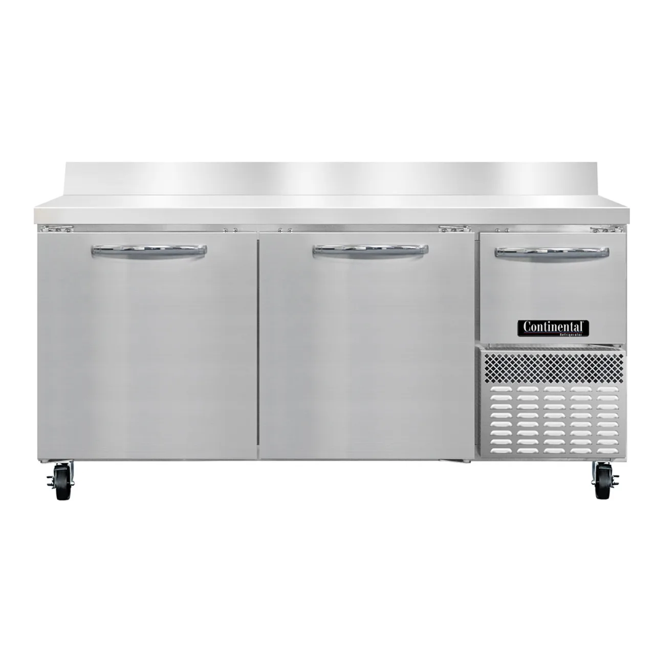 Continental Refrigerator RA68SNBS 68" Worktop Refrigerator w/ 2 Full & 1 Half Doors