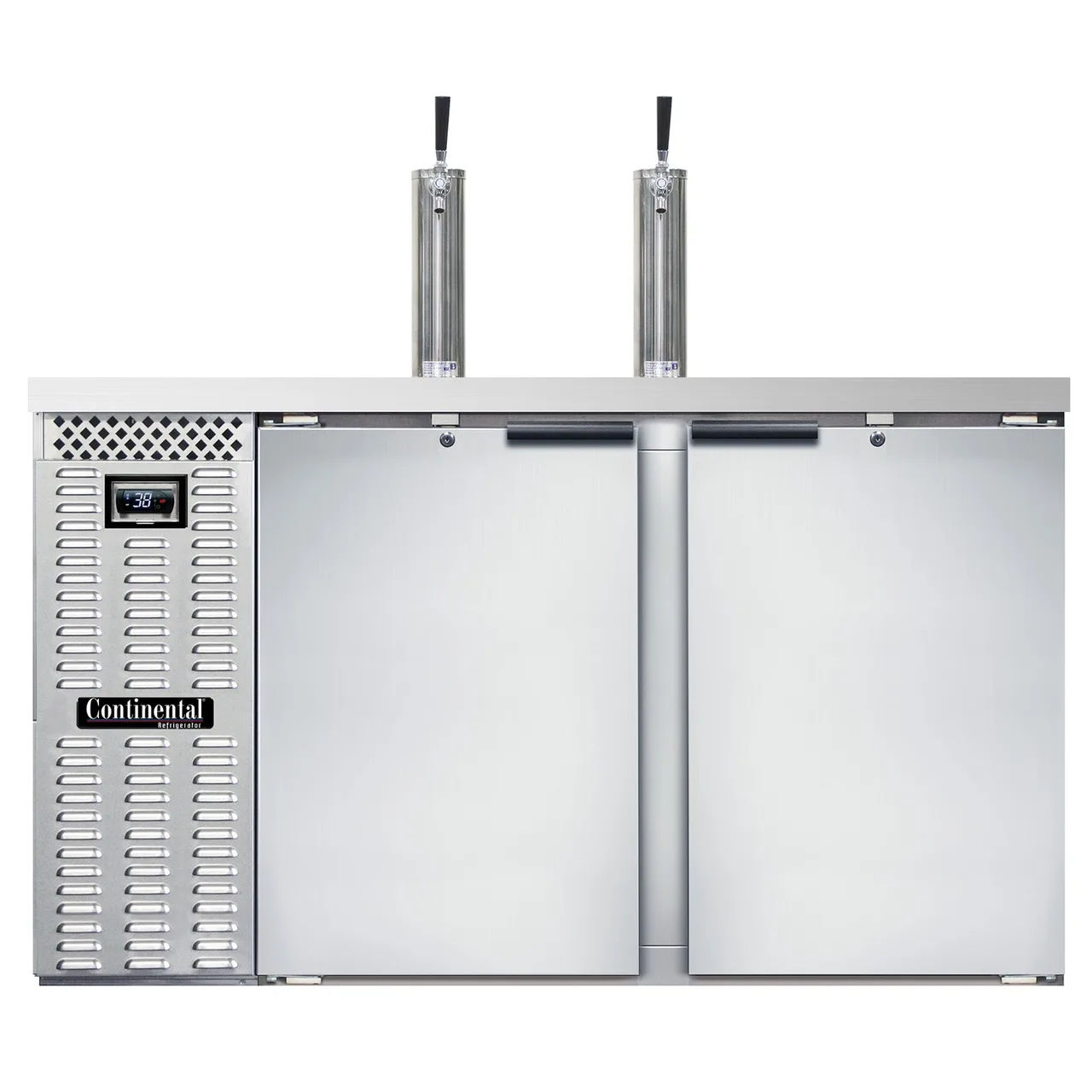 Continental Refrigerator KC59NSS 59" Draft Beer Cooler w/ 3 Kegs, 22.0 cu. ft., 2 Single-Tap Towers