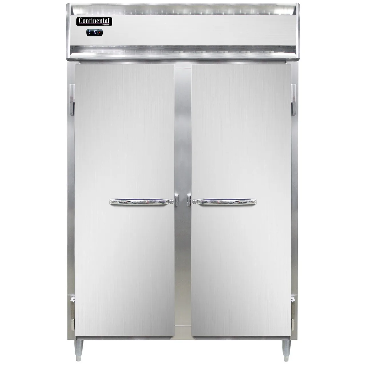 Continental Refrigerator D2FNSA 52" 2-Solid Door Reach-In Freezer, Top Mounted, 50 cu. ft., Stainless Steel Exterior, Aluminum Interior
