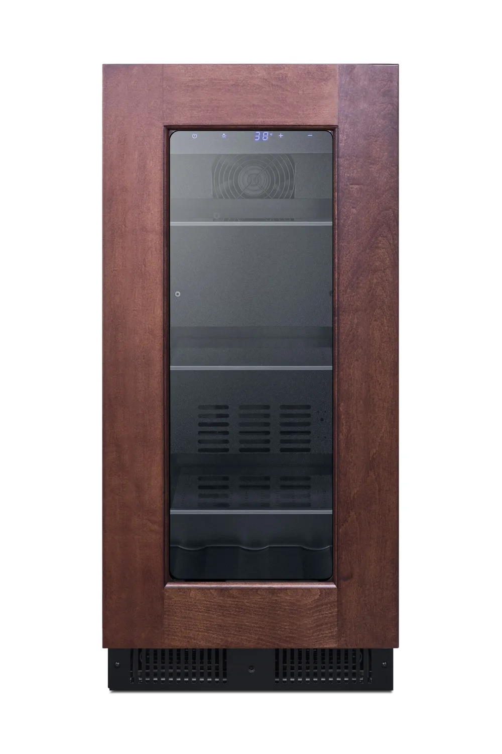 Summit ALBV15PNR - 14" Glass Door Refrigerator, 2.3 cu.ft, Black Cabinet, LED Light, ETL Certified