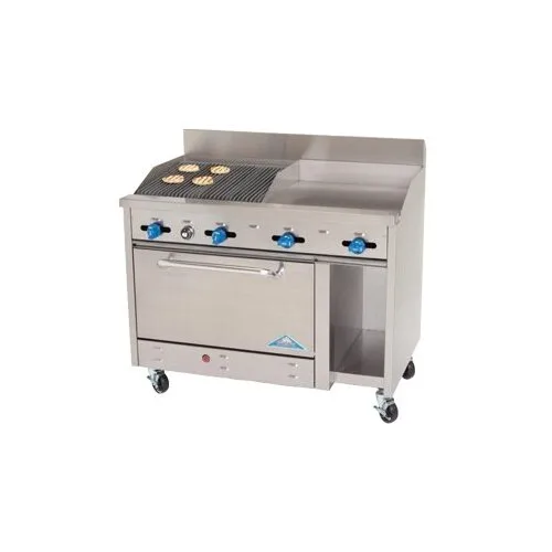 Comstock-Castle F3430-18-2.5RB 48" Gas Restaurant Range w/ (1) 18" Griddle, (1) 30" Charbroiler, (1) Standard Oven, (1) Cabinet Base, 160.000 BTU