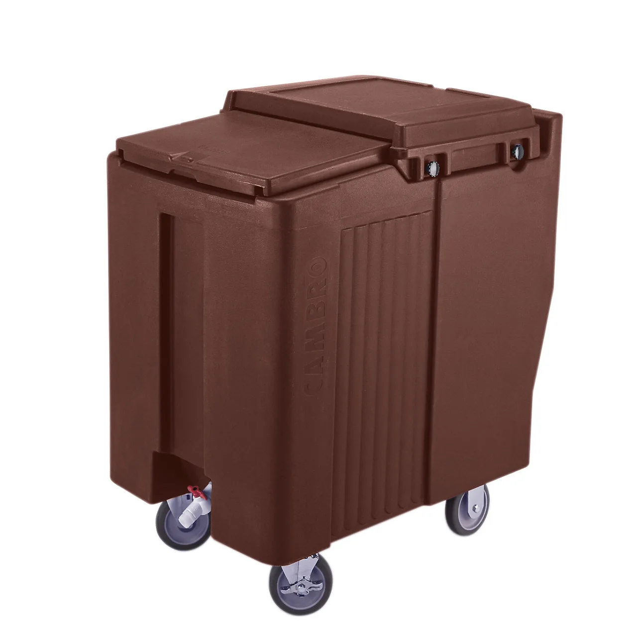 Cambro ICS175T131 Plastic Tall Mobile Ice Bin / Ice Caddy, 175 lb, Dark Brown