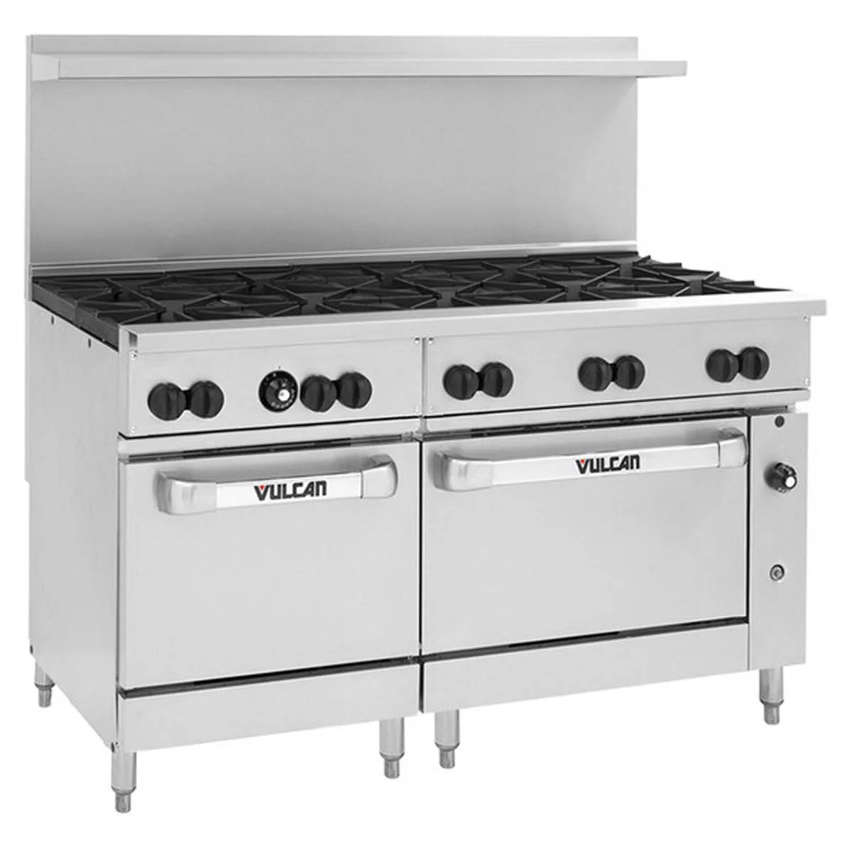 Vulcan 60RS-10B 60" Gas Restaurant Range w/ (10) Open Burners, (1) Standard Oven, (1) Refrigerated / Freezer Base, 300.000 BTU
