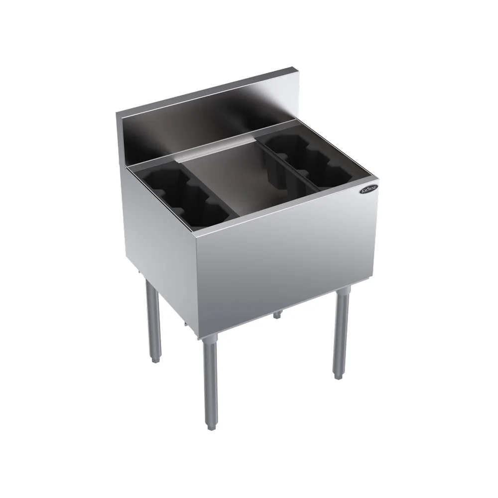 Krowne KR19-24DP-10 24" Underbar Ice Bin/Cocktail Unit w/ 97 lbs., 10-Circuit Cold Plate