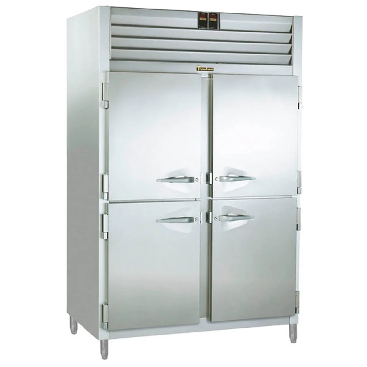 Traulsen RDT232DUT-HHS 48" 2-Section Reach-In Refrigerator Freezer Combo w/ 4 Half Solid Doors, All Stainless Steel