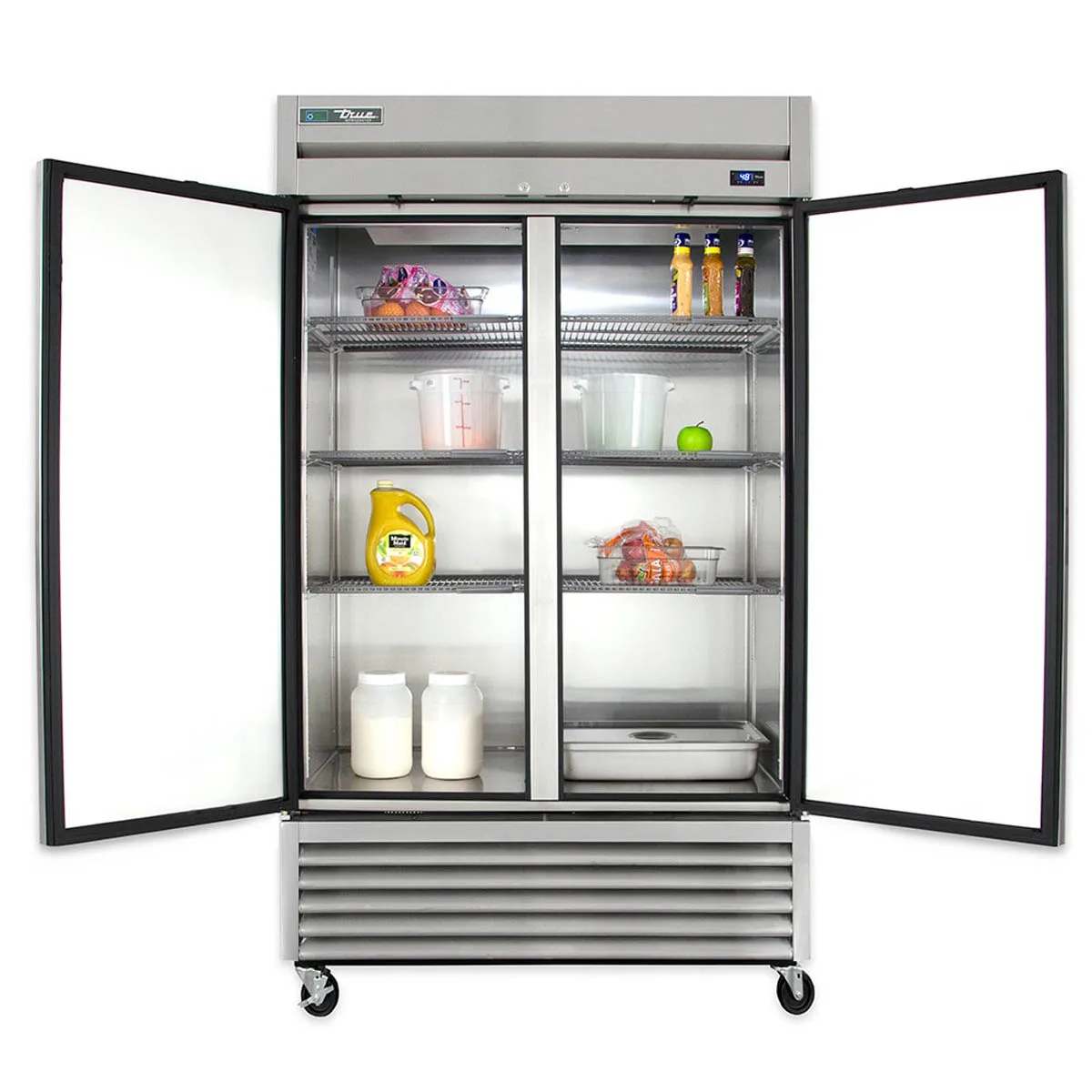 True T-43-HC 47" 2-Section Reach-In Refrigerator w/ 2 Solid Doors, Bottom Mount, Stainless Steel Front-Aluminum Sides