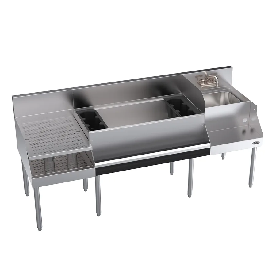 Krowne KR24-W72B-10 72" Blender Station Underbar Ice Bin/Cocktail Station w/ 10 Circuit - 110 lbs
